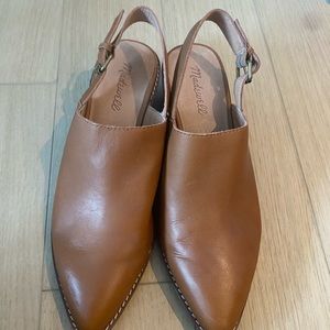 Madewell heeled mules- tan size 9.5